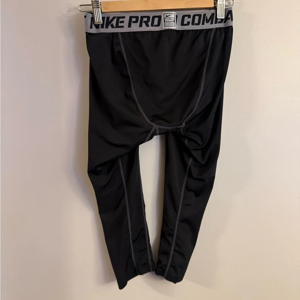 Nike Pro Combat Youth Large Compression Leggings Black Athletic Base Layer